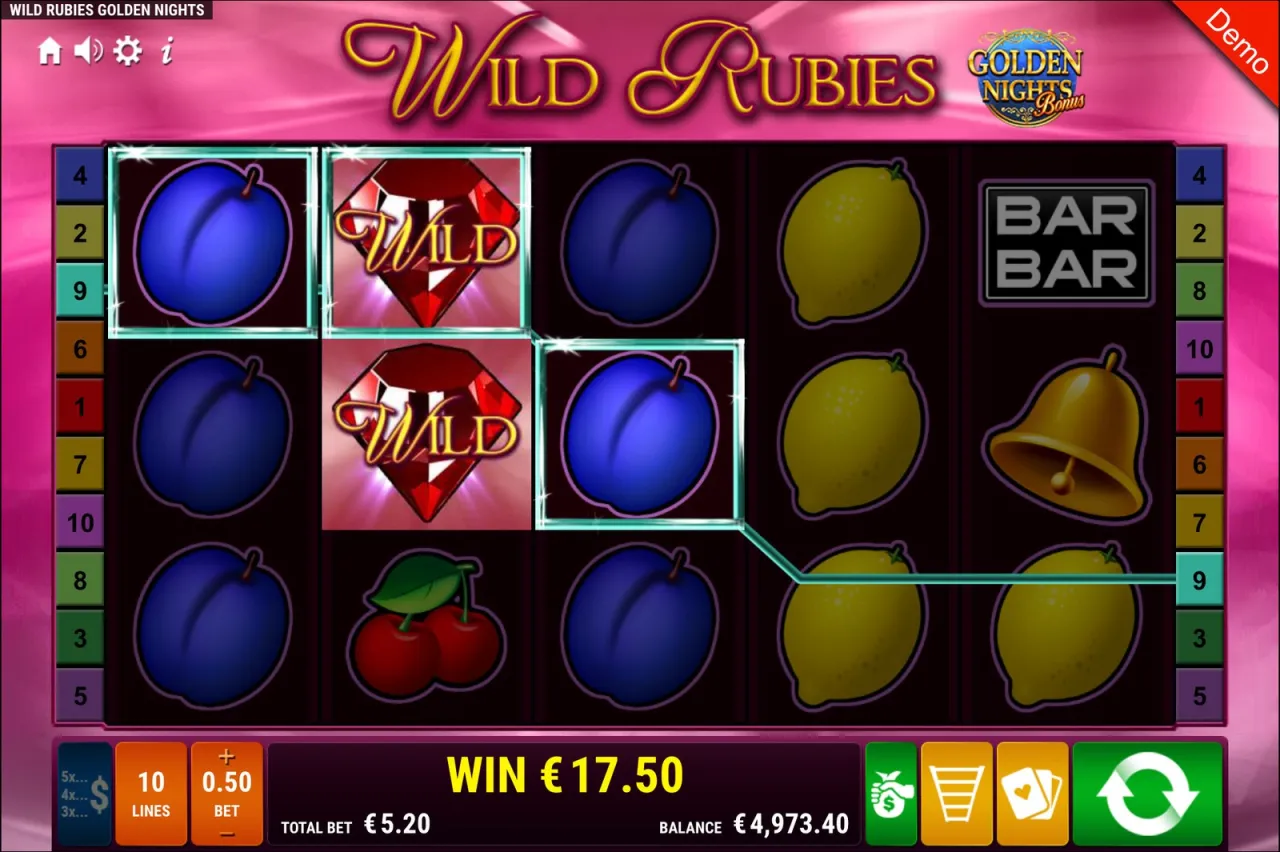 Wild Rubies Golden Nights Bonus slot