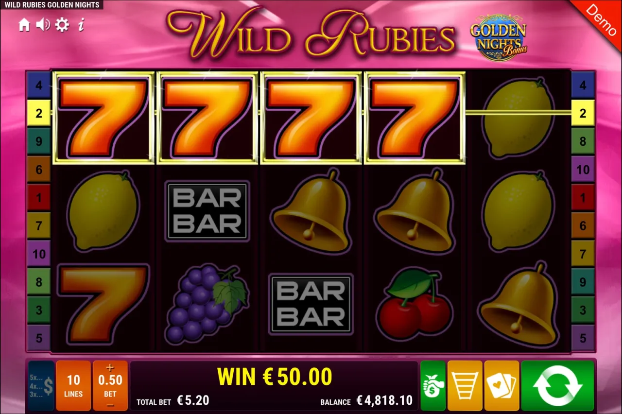 Wild Rubies Golden Nights Bonus slot