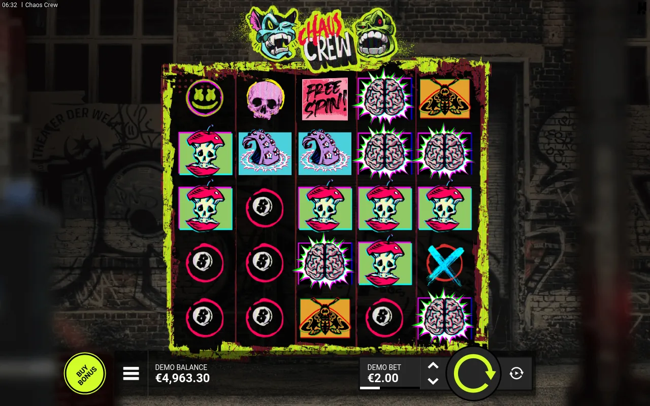 A heavy block of skull-core symbols stacked across the middle rows with no winning line