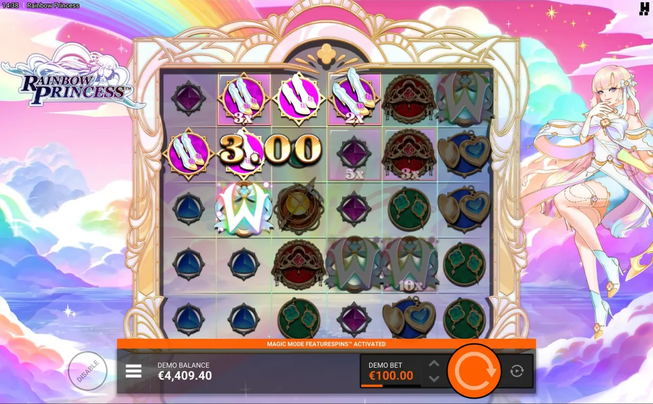 Rainbow Princess slot, Magic Mode frames