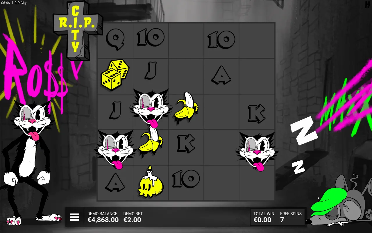 Three pink Wild Cat faces stacked down the centre of the grid