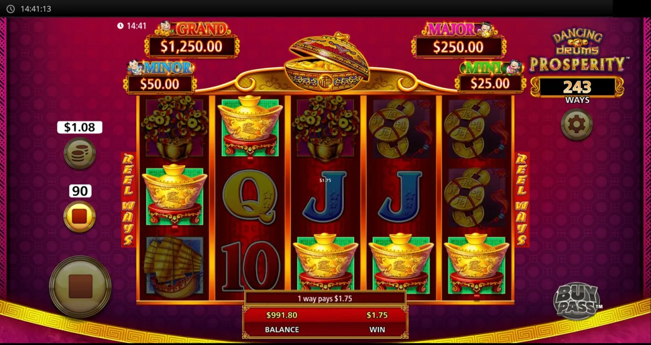 90 autospins left, one way pays $1.75