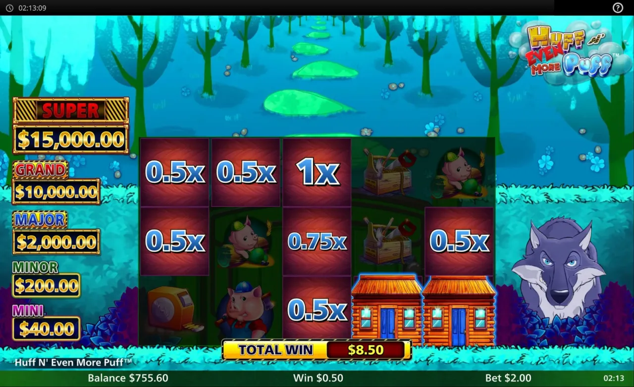 House reveal paying mostly 0.5x, running total 8.50
