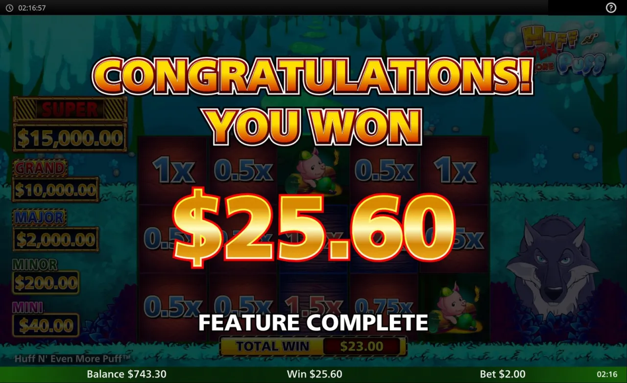 Feature complete at 25.60, twelve times the stake
