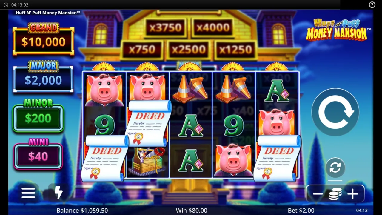 Huff N' Puff Money Mansion slot