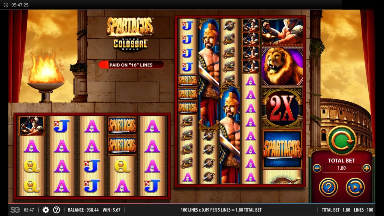 Spartacus Super Colossal Reels slot