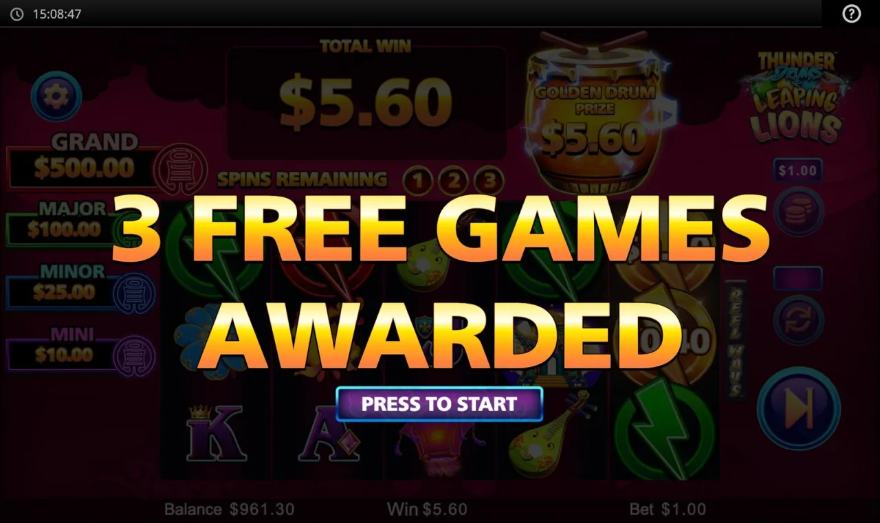 Thunder Drums Leaping Lions slot