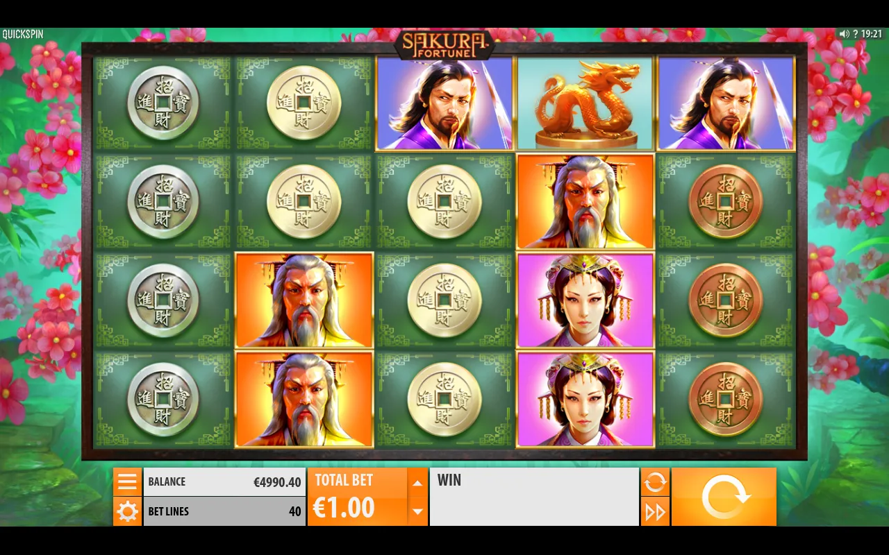 Purple warrior and orange emperor premiums sharing the grid with one golden dragon