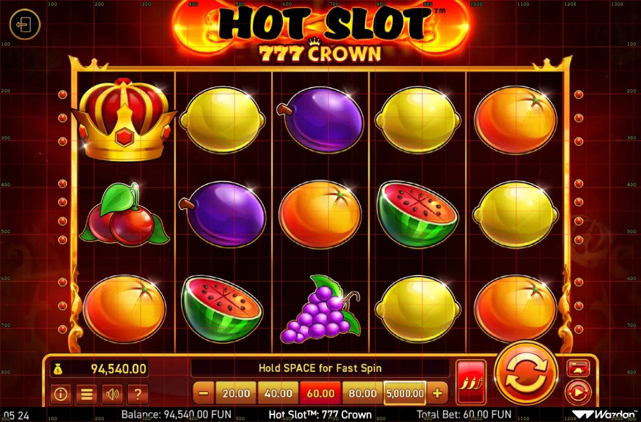 Closing grid with the fruit settled and the balance at 94,540